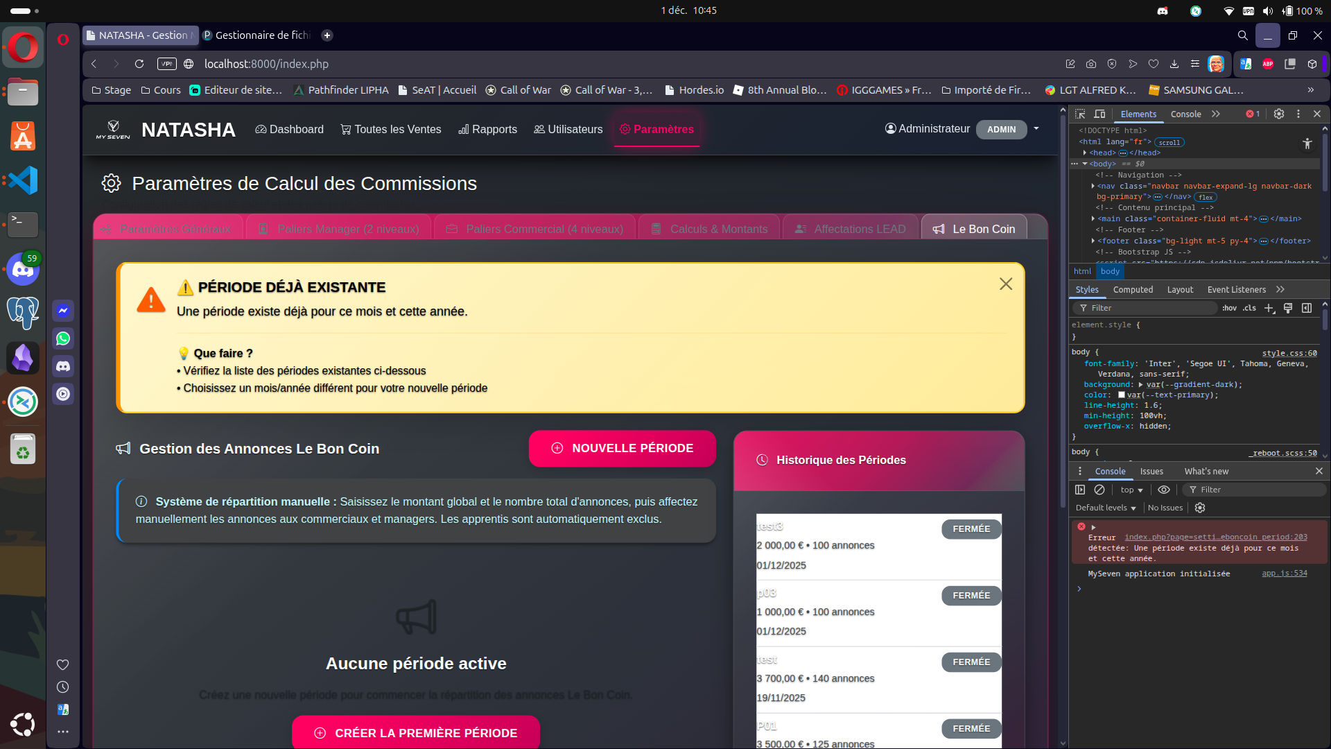 Ajout d'un message pour signaler à l'utilisateur les conséquence d'une fermeture de période